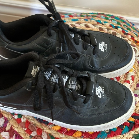 Nike Black and White Air Force 1 Sneakers - Picture 3 of 8